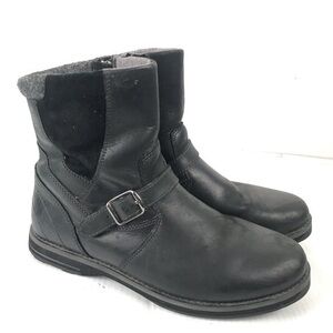L.L. Bean Park Ridge Black Leather Buckle Ankle Boots